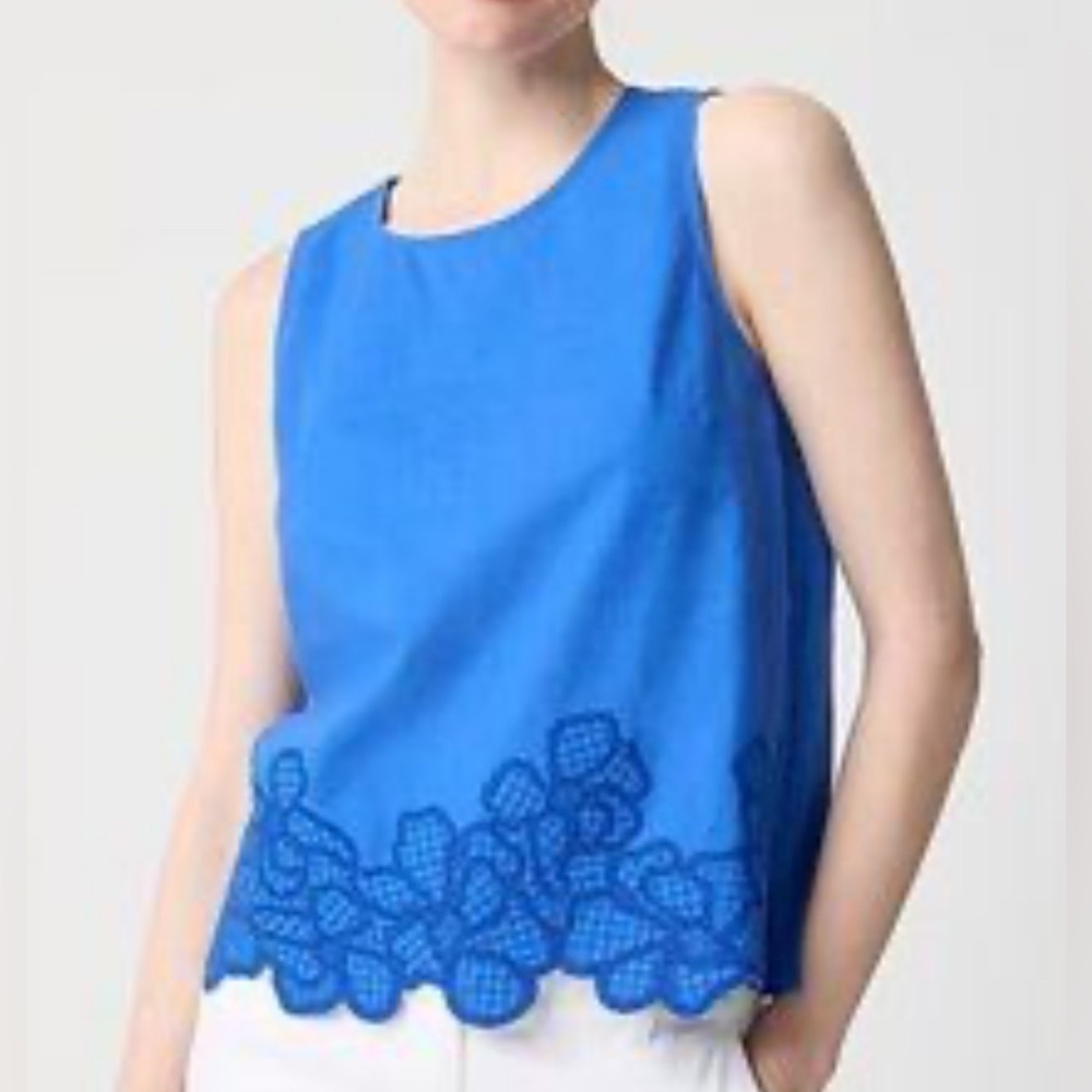 * SOLD* NWT J.Crew Embroidered-trim shell was